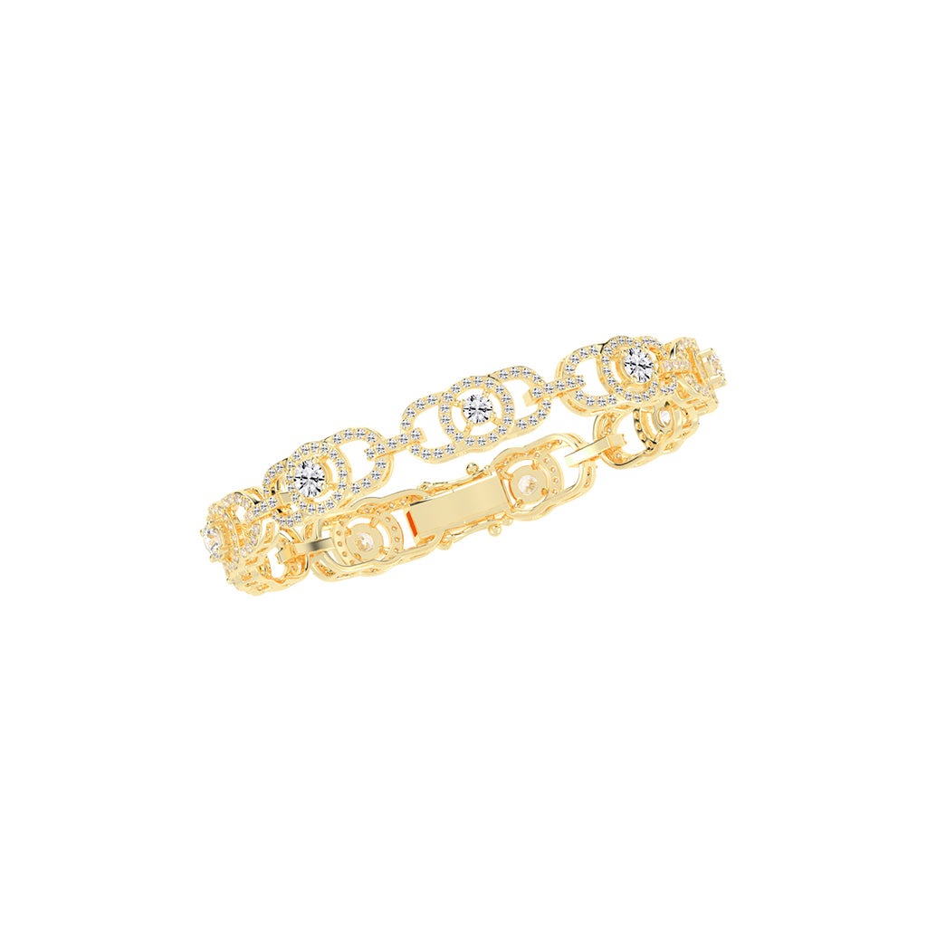 Lumin 375Ct Round Cut Fancy Lab Diamond Bracelet