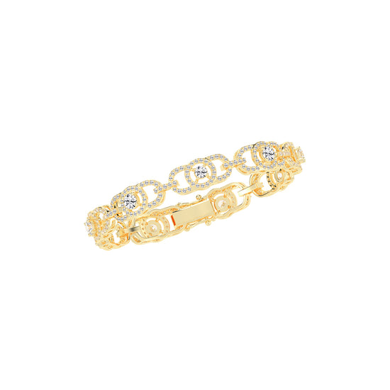 Lumin 375Ct Round Cut Fancy Lab Diamond Bracelet