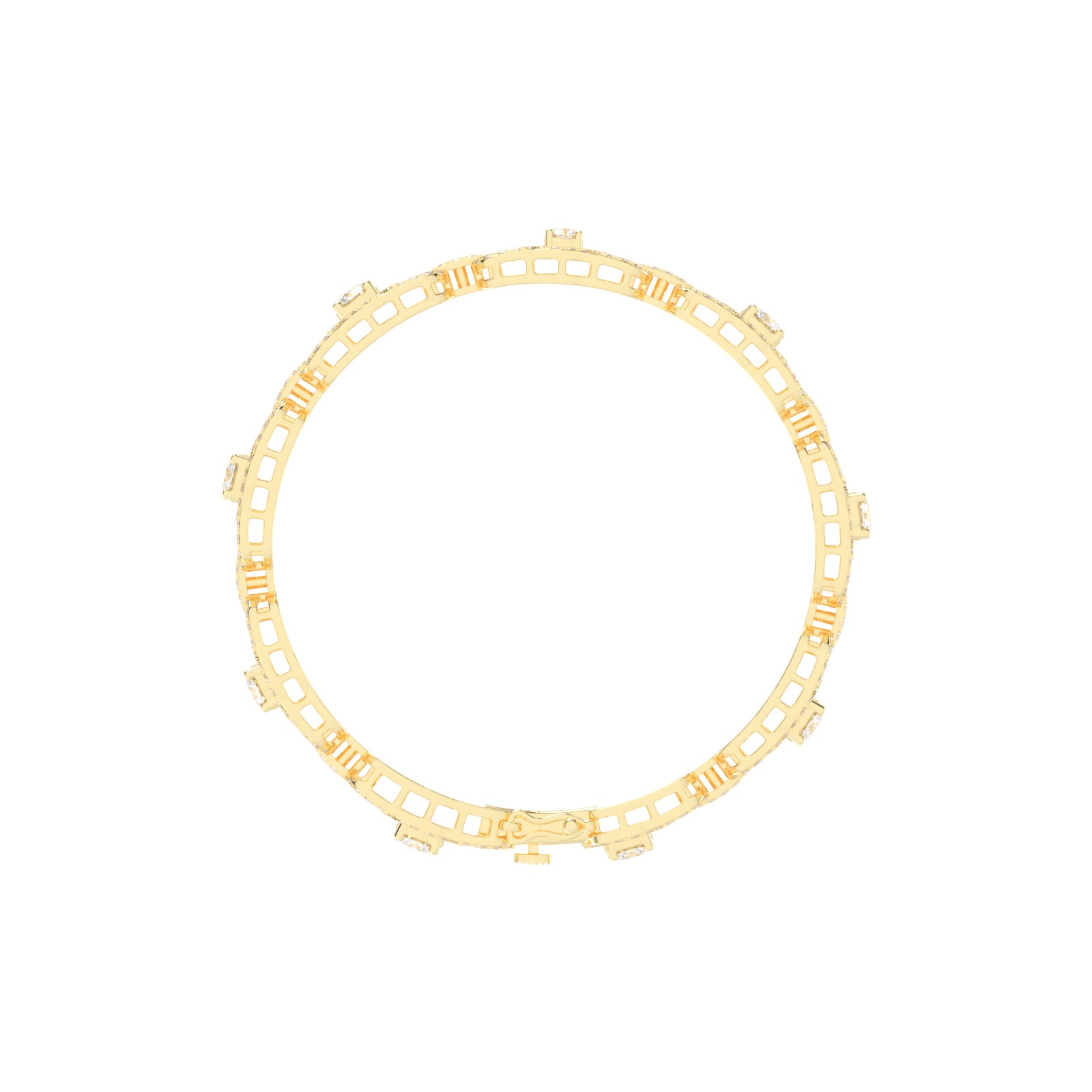 Lumin 375Ct Round Cut Fancy Lab Diamond Bracelet