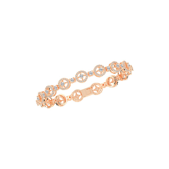 Anya 3.25Ct Studded Round Cut Fancy Lab Diamond Bracelet
