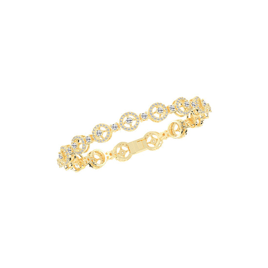Anya 3.25Ct Studded Round Cut Fancy Lab Diamond Bracelet