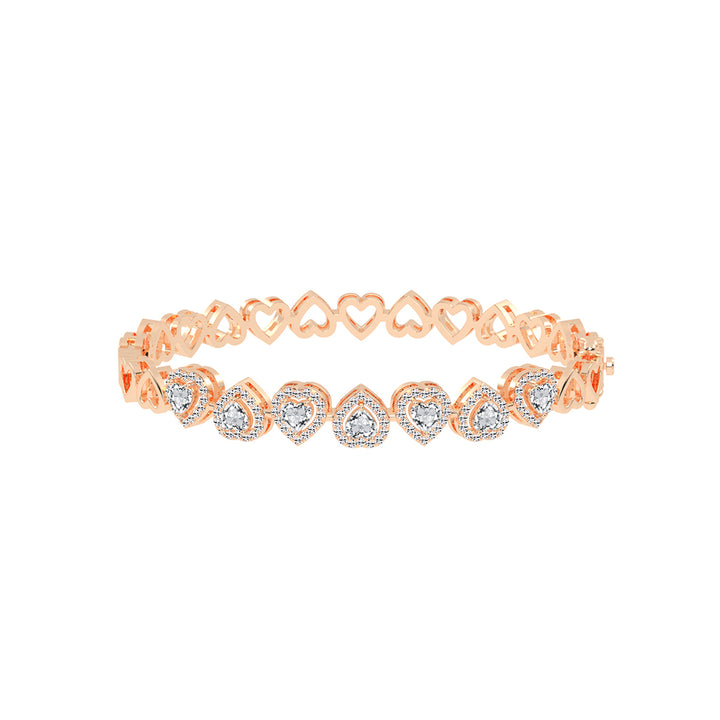 Celara Bezel Heart Cut Kada Lab Diamond Bracelet