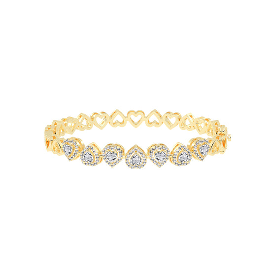 Celara Bezel Heart Cut Kada Lab Diamond Bracelet
