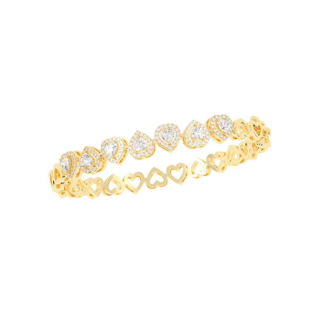 Celara Bezel Heart Cut Kada Lab Diamond Bracelet