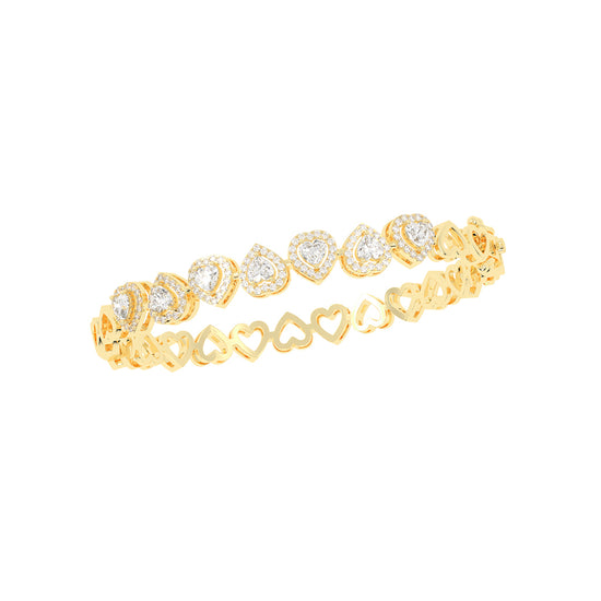 Celara Bezel Heart Cut Kada Lab Diamond Bracelet