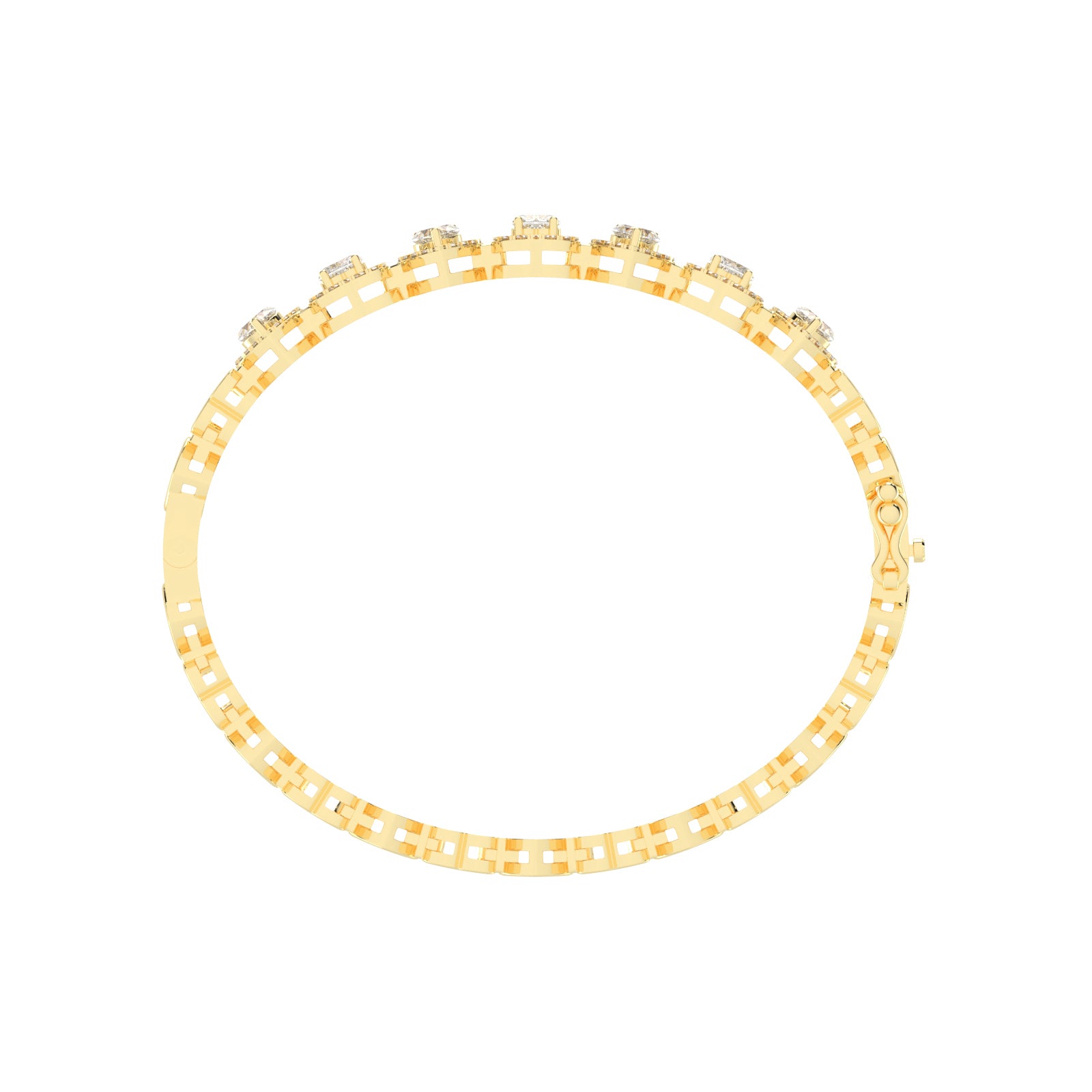 Celara Bezel Heart Cut Kada Lab Diamond Bracelet