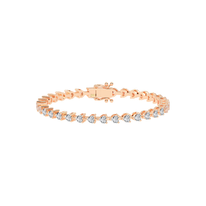 Nyssa Heart Cut Tennis Lab Diamond Bracelet