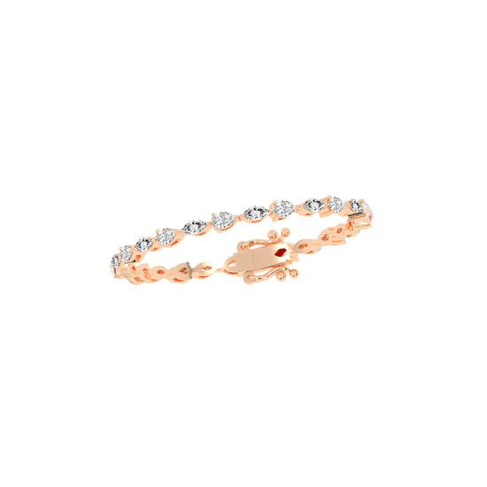 Rinna 3.75Ct Shared Setting Fancy Lab Diamond Bracelet