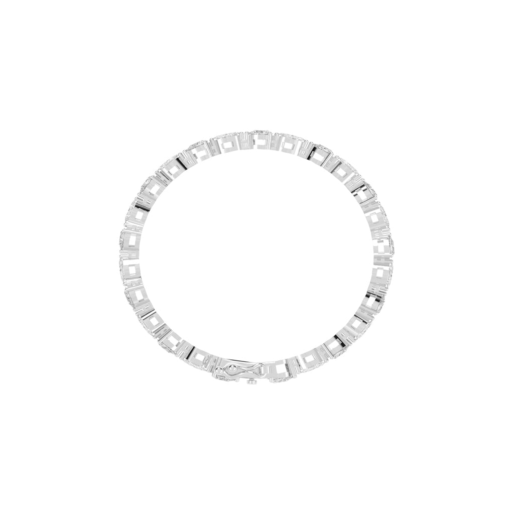 Rinna 3.75Ct Shared Setting Fancy Lab Diamond Bracelet