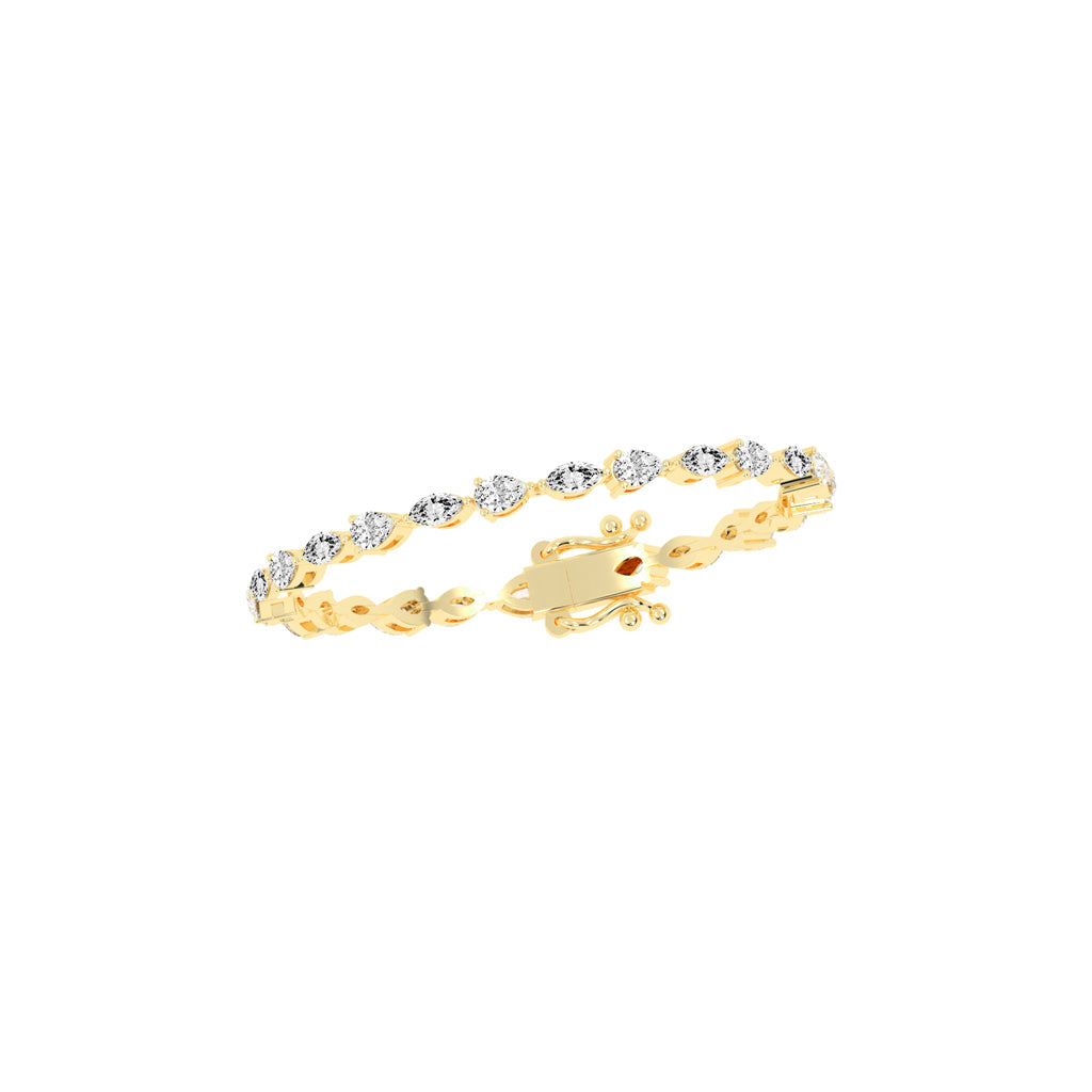 Rinna 3.75Ct Shared Setting Fancy Lab Diamond Bracelet