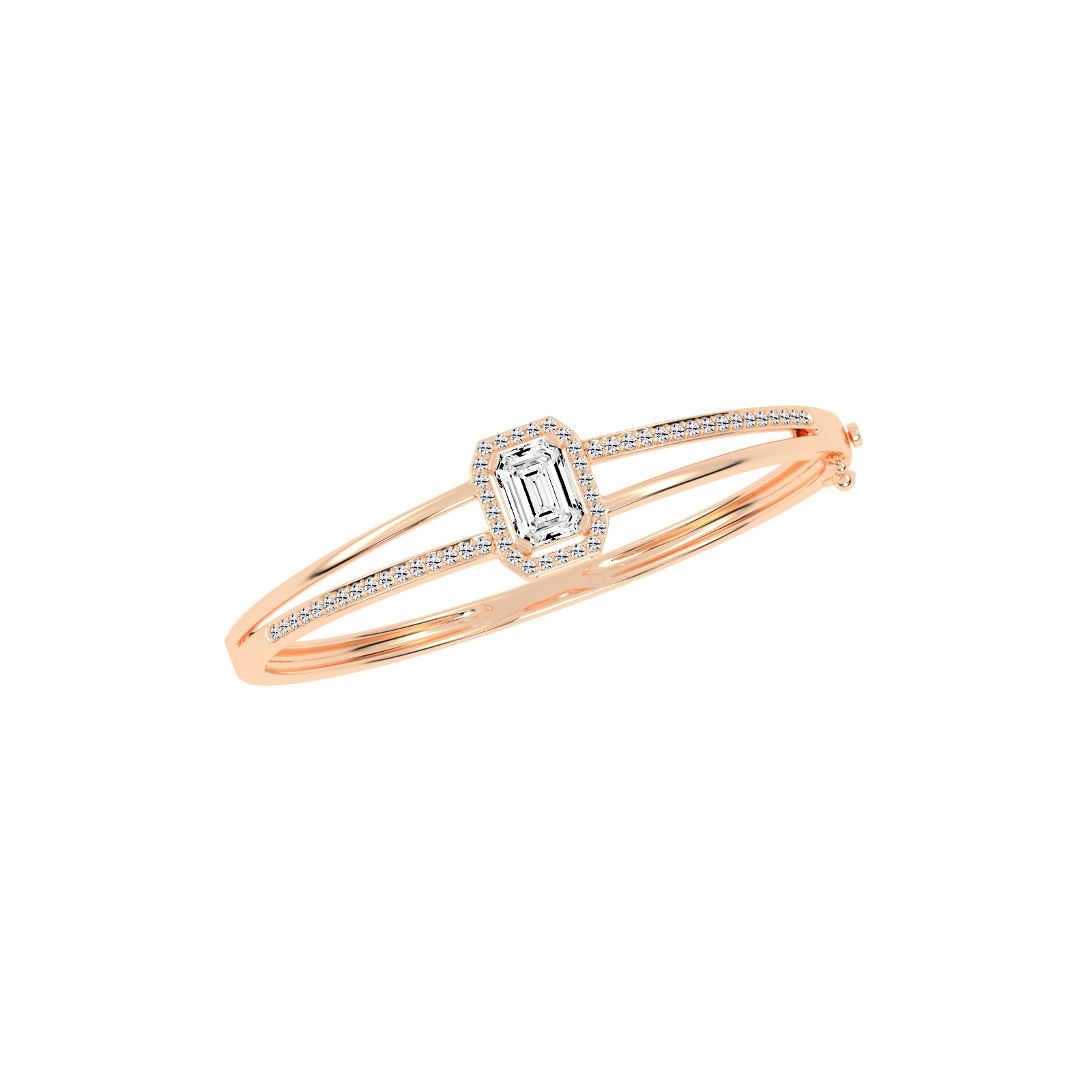 Amelina 4.25Ct Emerald Cut Kada Lab Diamond Bracelet