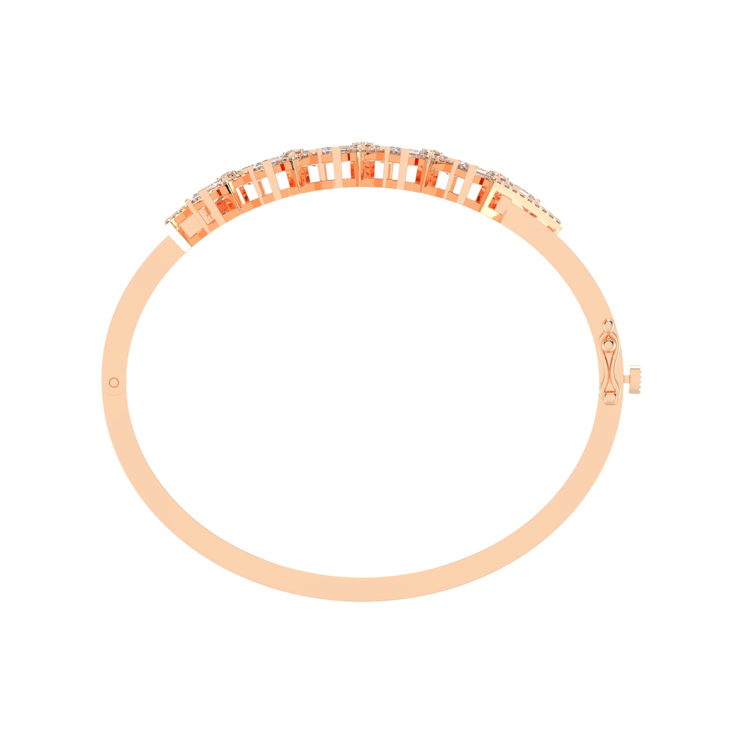 Avira 2.75Ct Split Emerald Cut Kada Lab Diamond Bracelet
