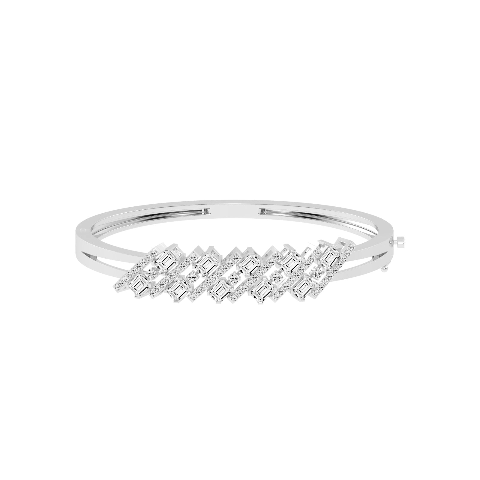 Avira 2.75Ct Split Emerald Cut Kada Lab Diamond Bracelet