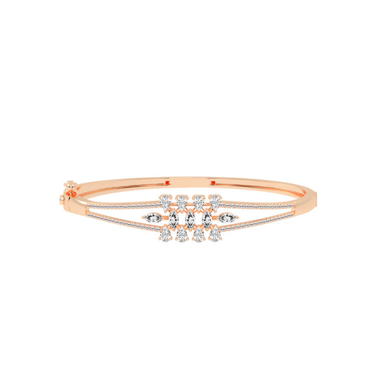 Melis 1.50Ct Split Shank Marquise Cut Kada Lab Diamond Bracelet