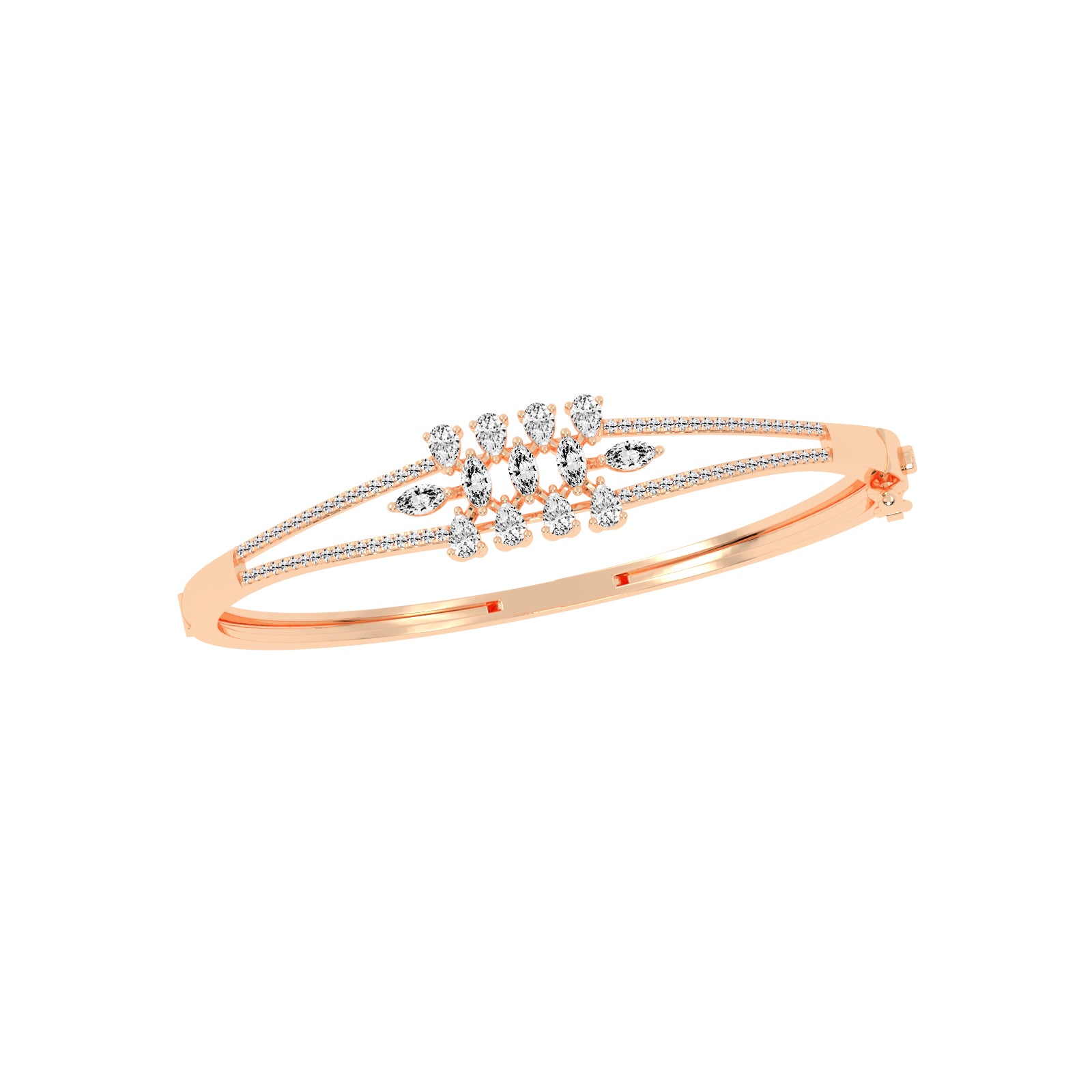 Melis 1.50Ct Split Shank Marquise Cut Kada Lab Diamond Bracelet