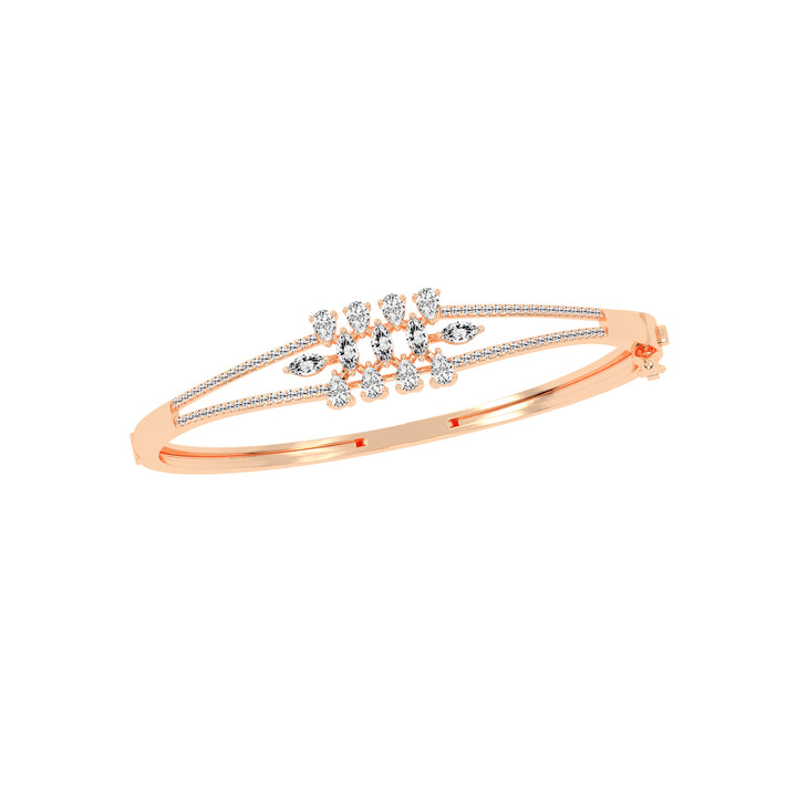 Melis 1.50Ct Split Shank Marquise Cut Kada Lab Diamond Bracelet