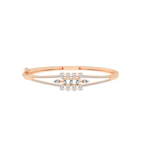 Melis 150Ct Split Shank Marquise Cut Kada Lab Diamond Bracelet