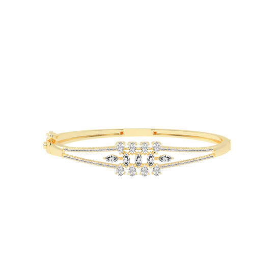 Melis 1.50Ct Split Shank Marquise Cut Kada Lab Diamond Bracelet