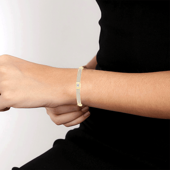 Eira 3Ct Four Row Radiant Cut Kada Lab Diamond Bracelet