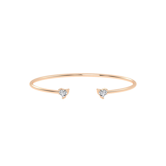 Regal Three Prong Open Heart Delicate Lab Diamond Bracelet