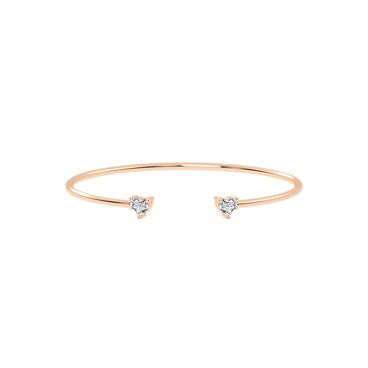 Regal Three Prong Open Heart Delicate Lab Diamond Bracelet