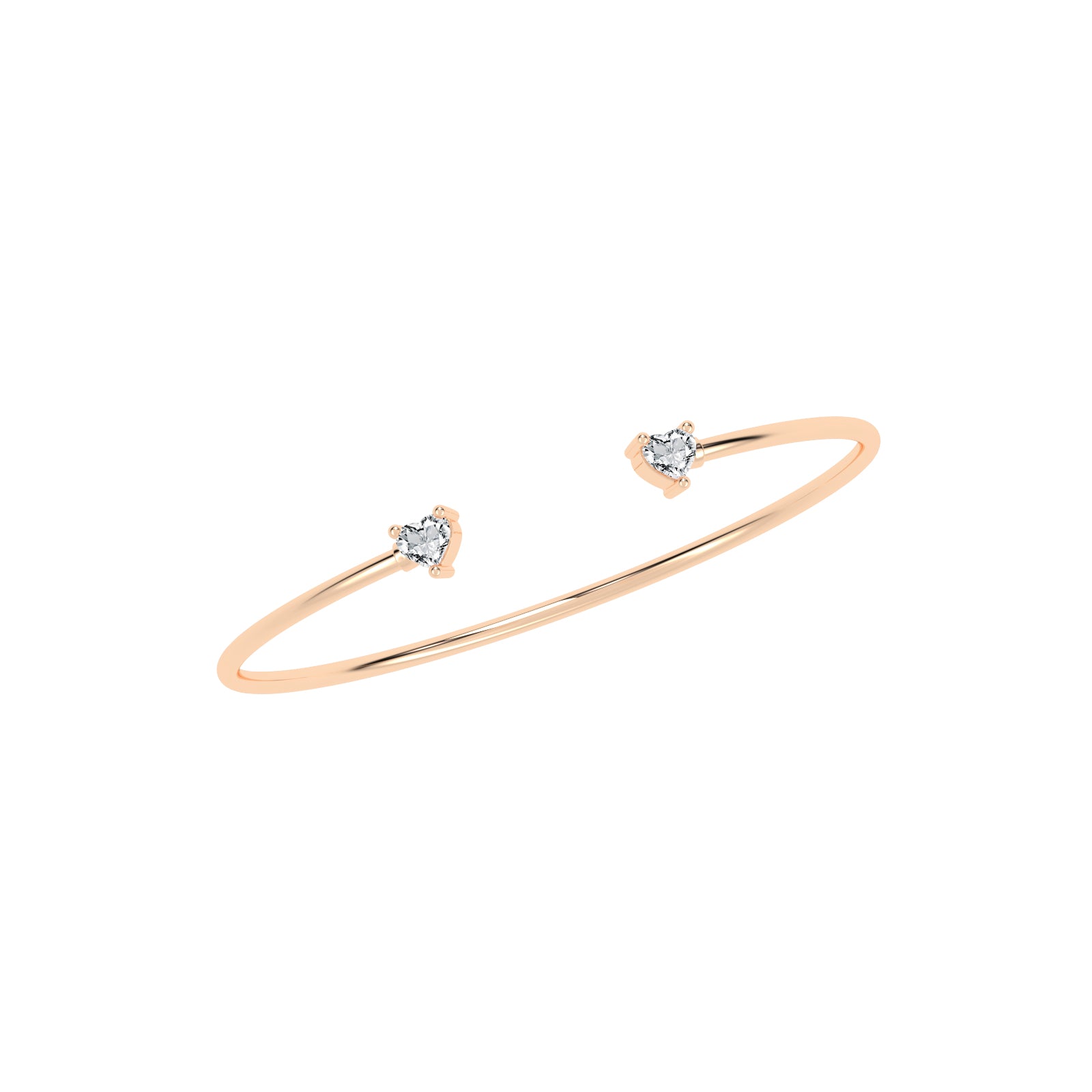 Regal Three Prong Open Heart Delicate Lab Diamond Bracelet