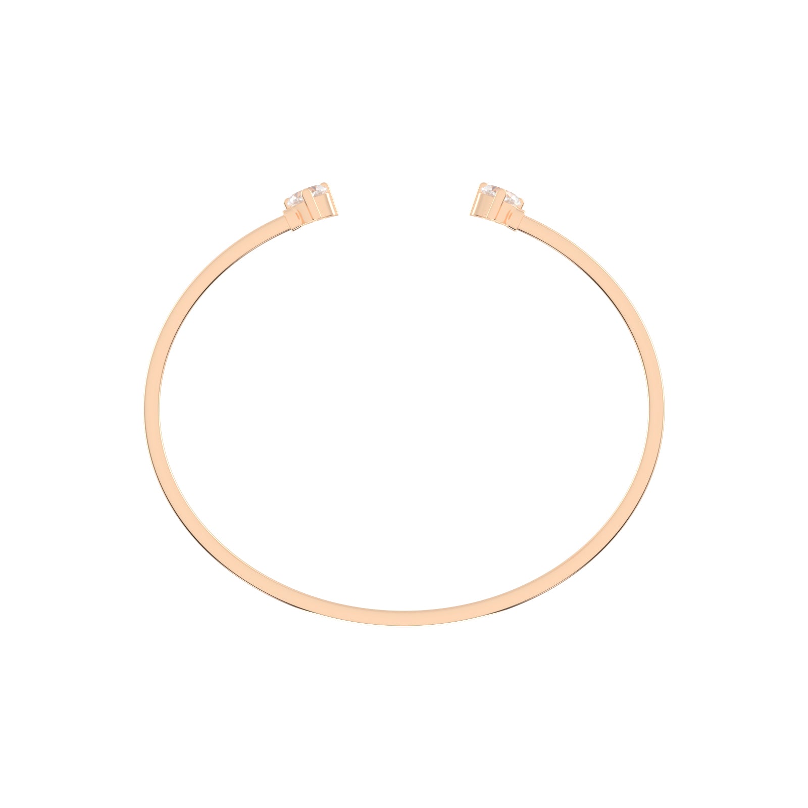 Regal Three Prong Open Heart Delicate Lab Diamond Bracelet