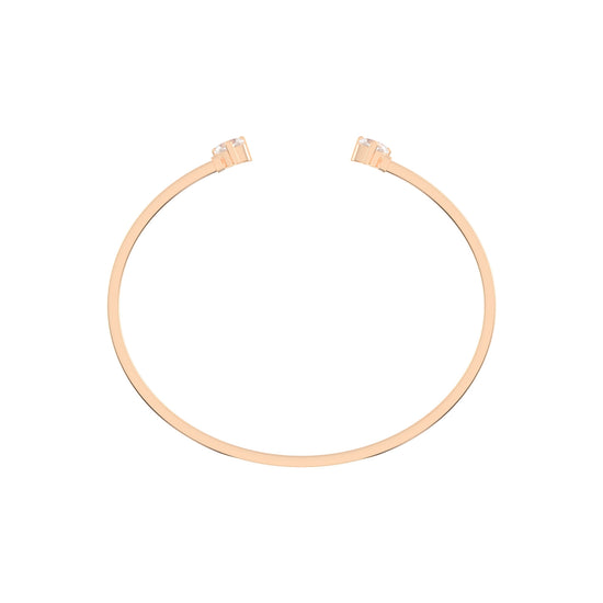 Regal Three Prong Open Heart Delicate Lab Diamond Bracelet
