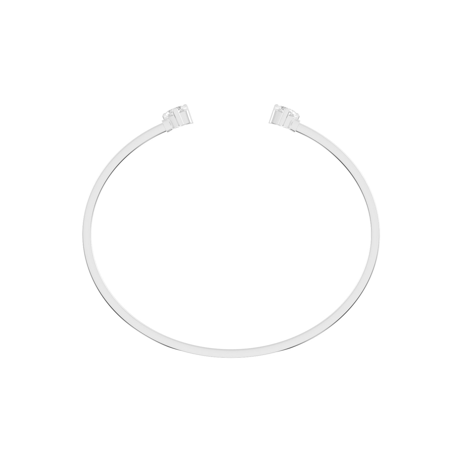 Regal Three Prong Open Heart Delicate Lab Diamond Bracelet