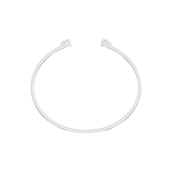 Regal Three Prong Open Heart Delicate Lab Diamond Bracelet