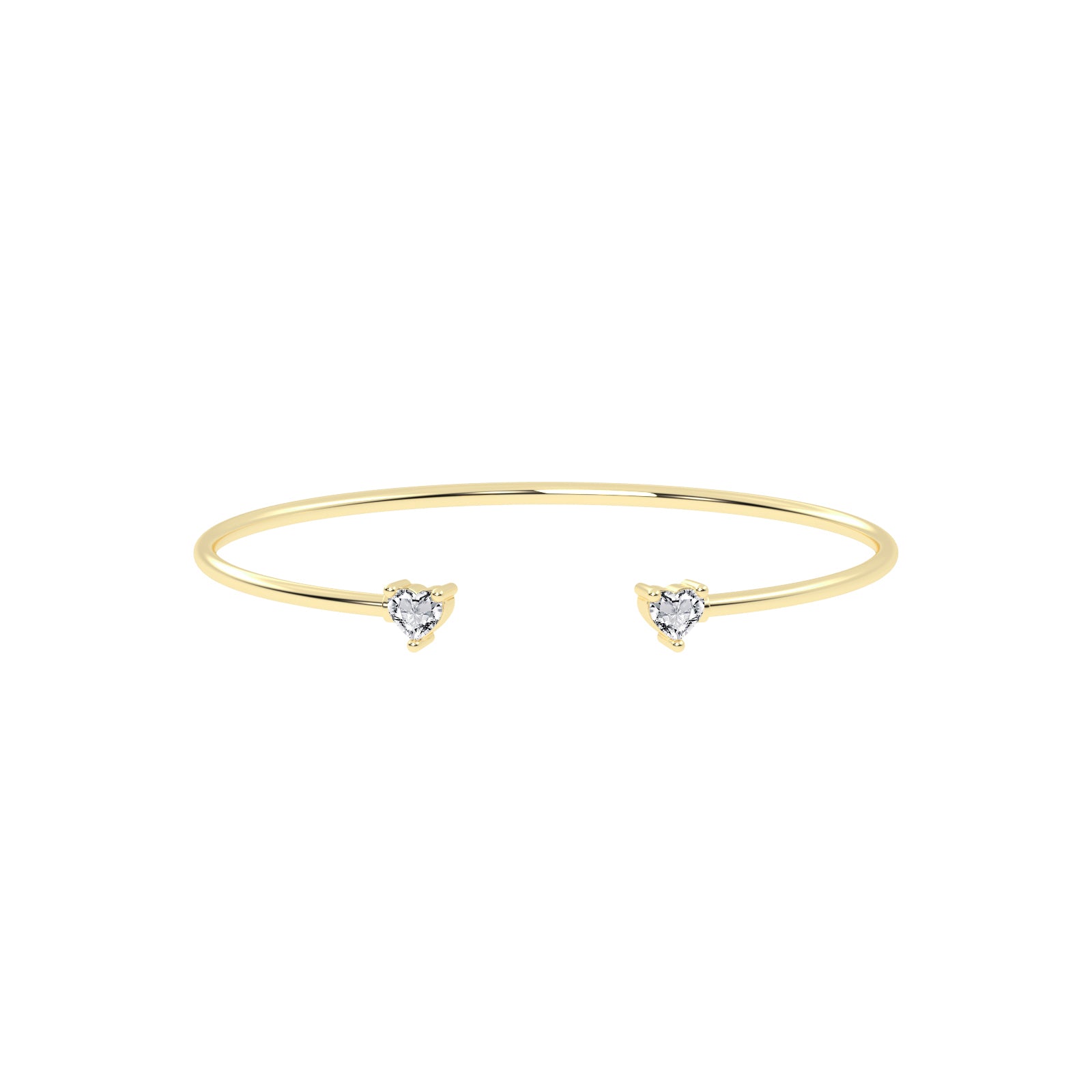 Regal Three Prong Open Heart Delicate Lab Diamond Bracelet