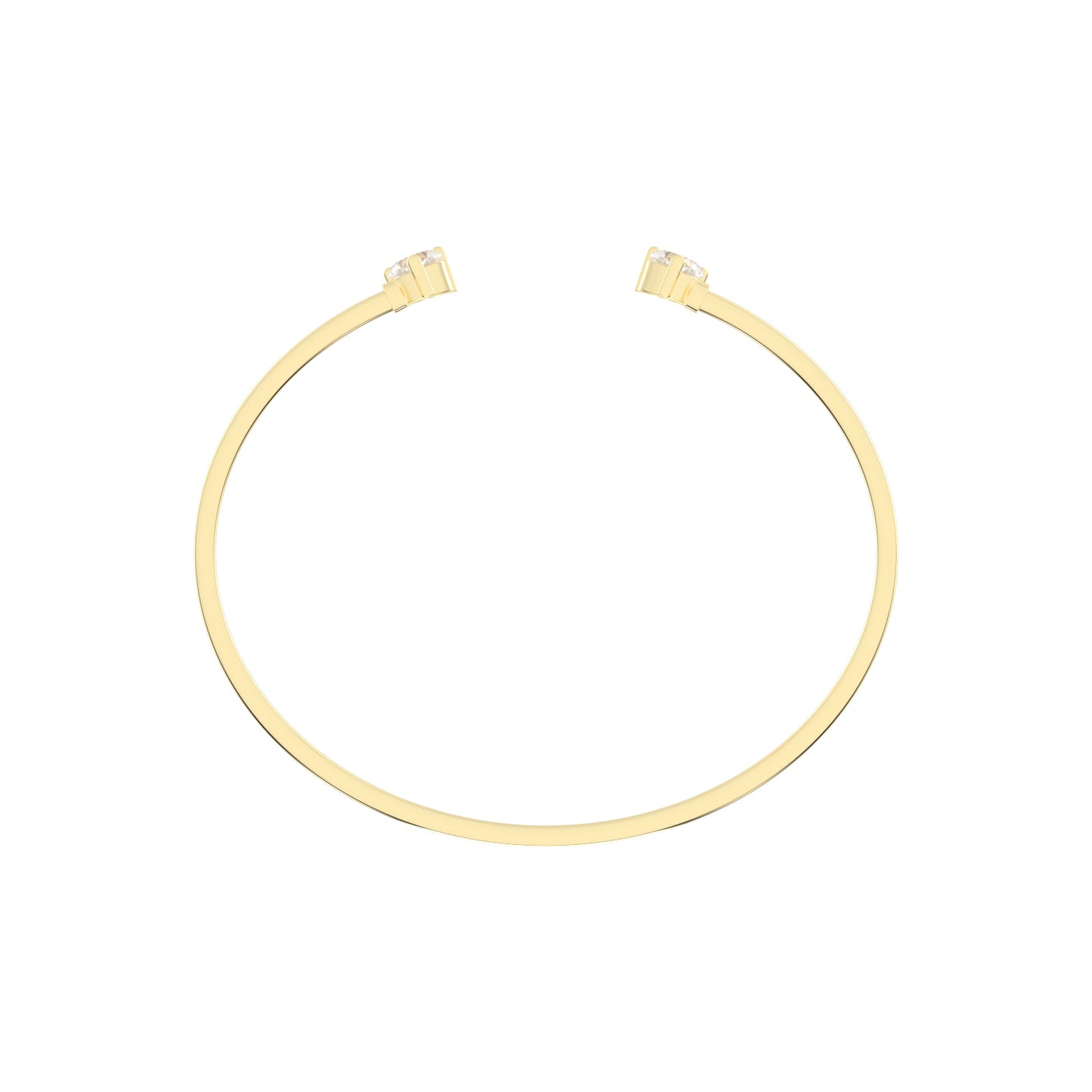 Regal Three Prong Open Heart Delicate Lab Diamond Bracelet