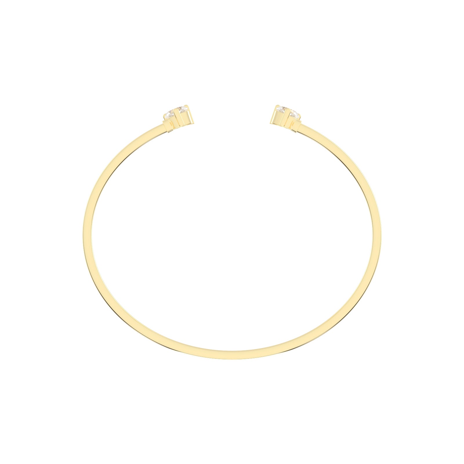 Regal Three Prong Open Heart Delicate Lab Diamond Bracelet