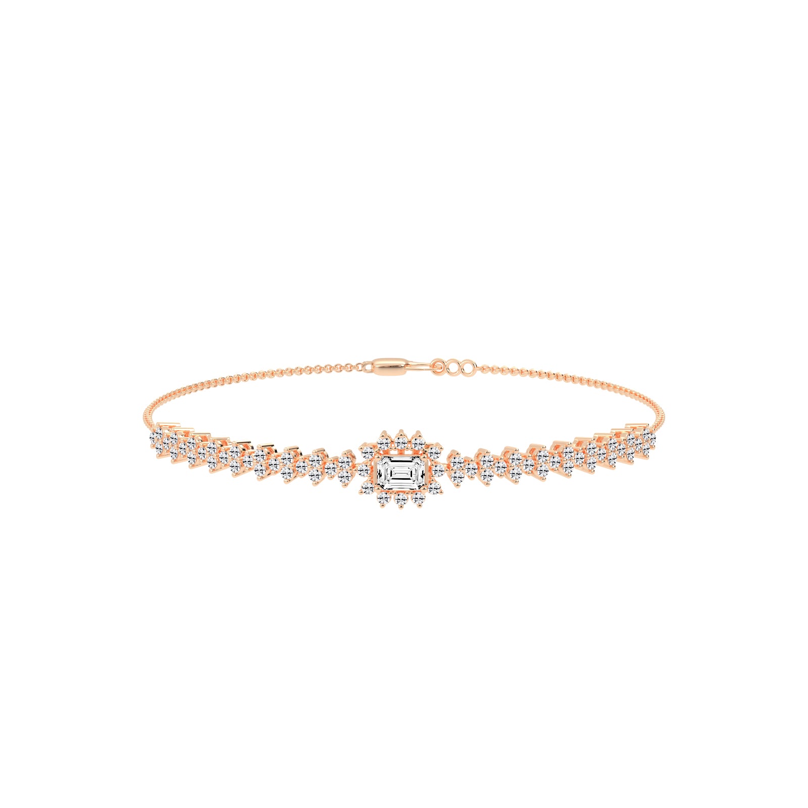 Delistreve Split Shank Round Cut Delicate Lab Diamond Bracelet
