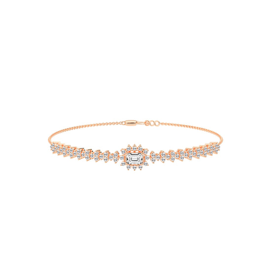 Delistreve Split Shank Round Cut Delicate Lab Diamond Bracelet