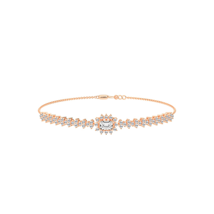 Delistreve Split Shank Round Cut Delicate Lab Diamond Bracelet