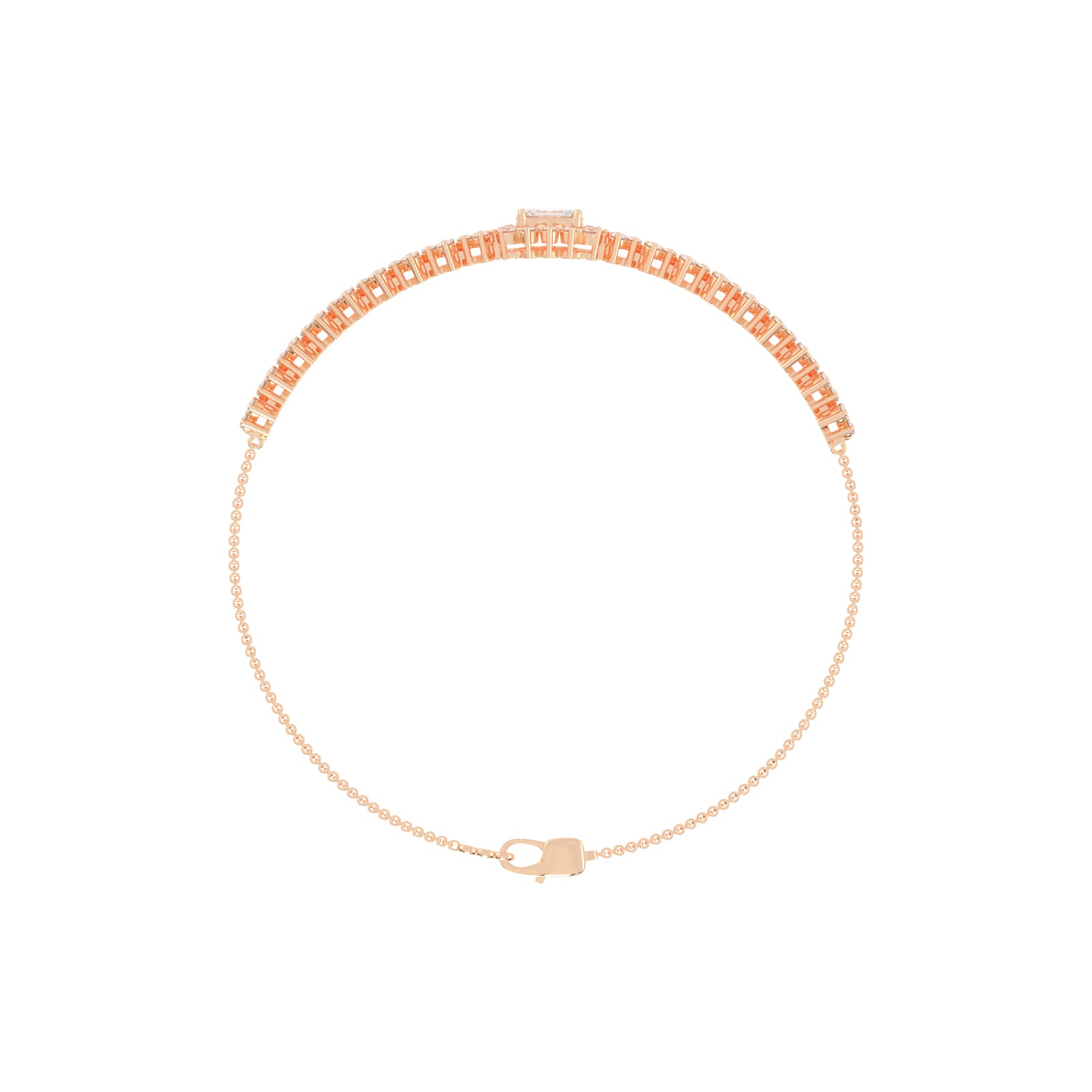 Delistreve Split Shank Round Cut Delicate Lab Diamond Bracelet