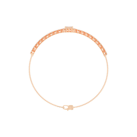 Delistreve Split Shank Round Cut Delicate Lab Diamond Bracelet