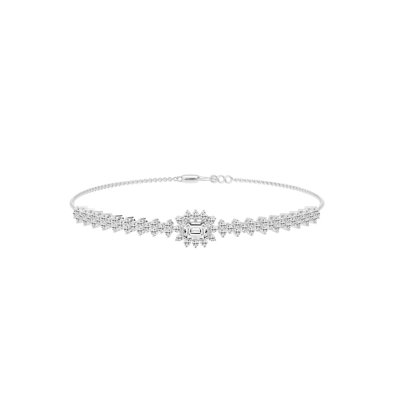 Delistreve Split Shank Round Cut Delicate Lab Diamond Bracelet