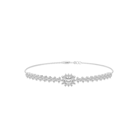 Delistreve Split Shank Round Cut Delicate Lab Diamond Bracelet