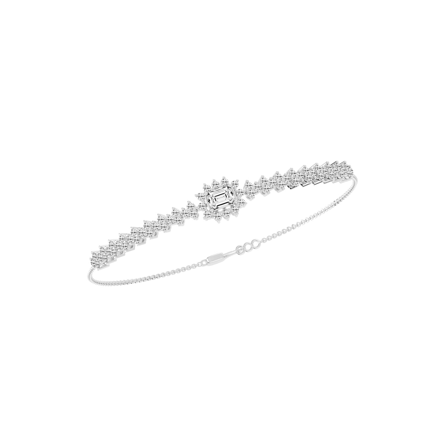 Delistreve Split Shank Round Cut Delicate Lab Diamond Bracelet