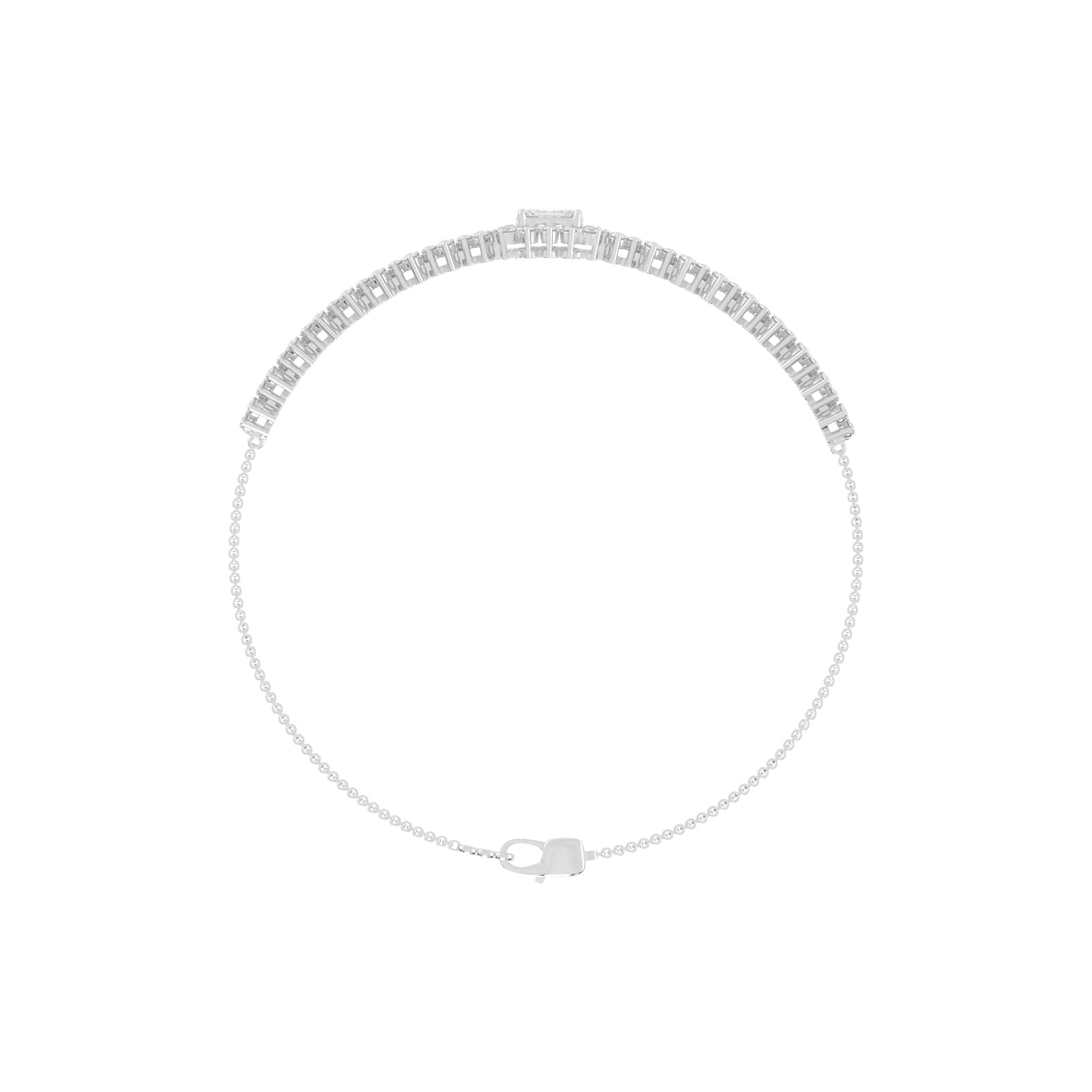 Delistreve Split Shank Round Cut Delicate Lab Diamond Bracelet