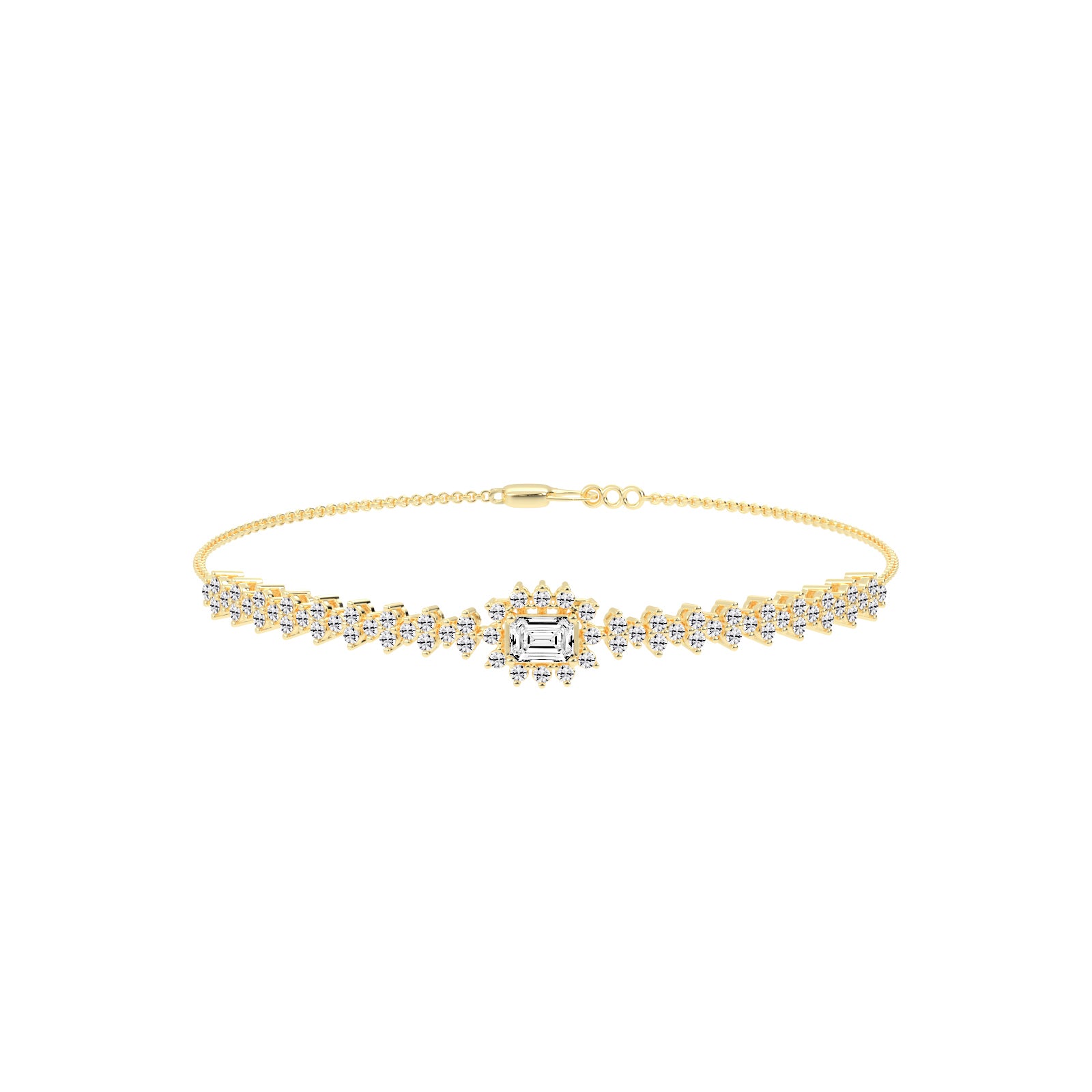Delistreve Split Shank Round Cut Delicate Lab Diamond Bracelet