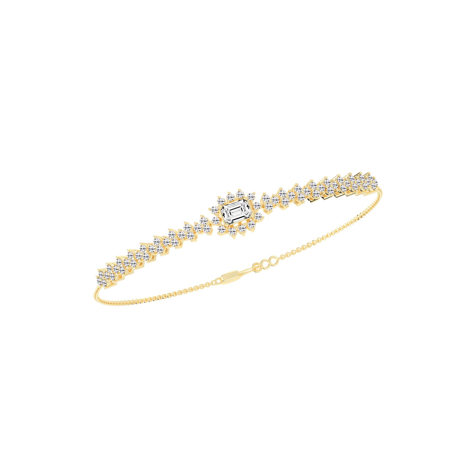 Delistreve Split Shank Round Cut Delicate Lab Diamond Bracelet