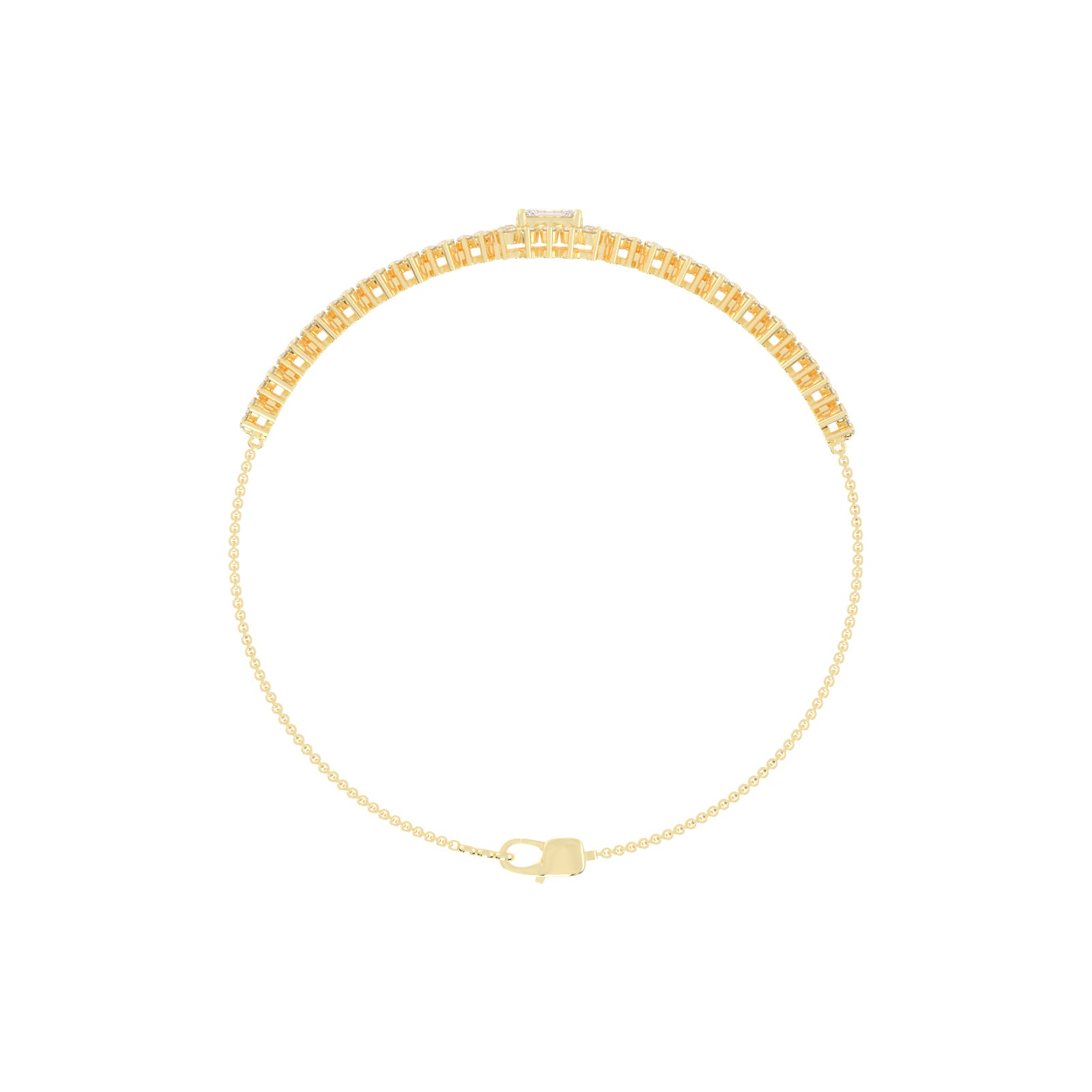 Delistreve Split Shank Round Cut Delicate Lab Diamond Bracelet