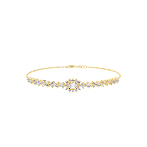 Delistreve Split Shank Round Cut Delicate Lab Diamond Bracelet