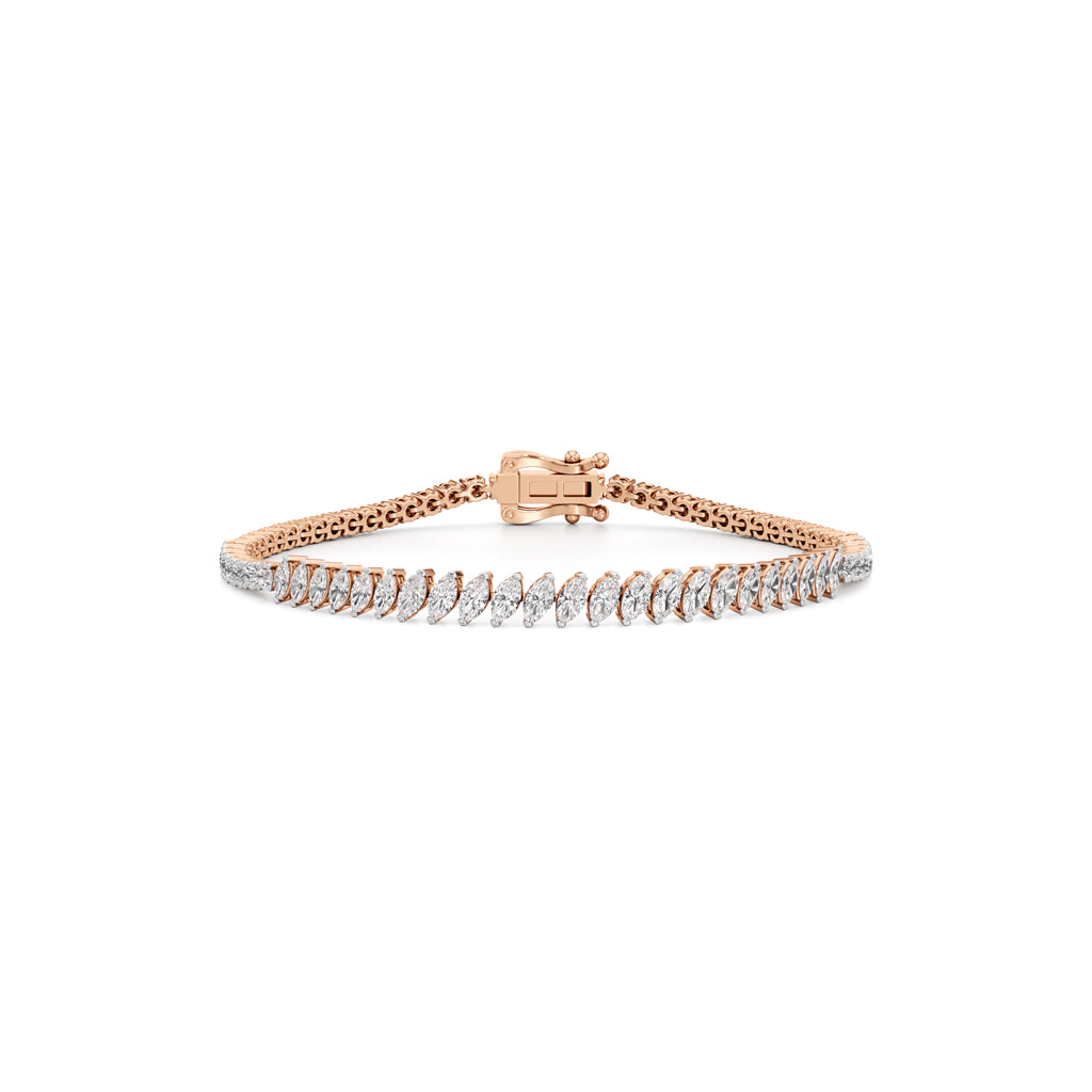 Luminous Marquise & Round Diamond Bracelet