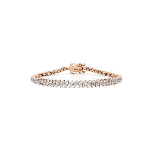 Luminous Marquise  Round Diamond Bracelet