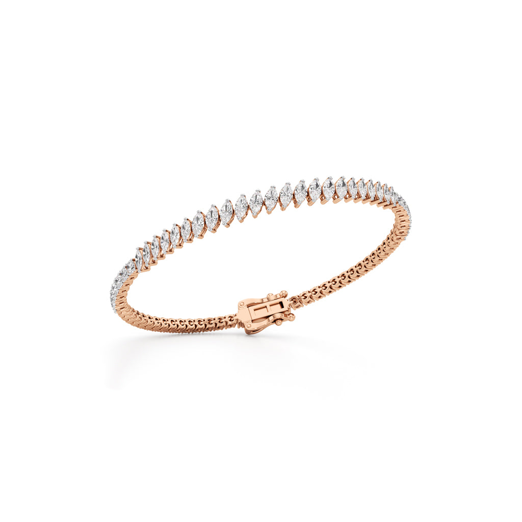 Luminous Marquise  Round Diamond Bracelet
