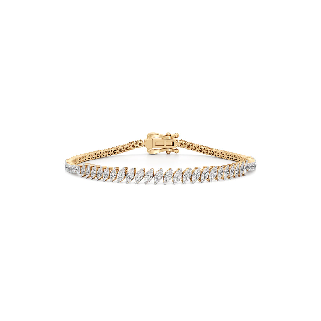 Luminous Marquise  Round Diamond Bracelet